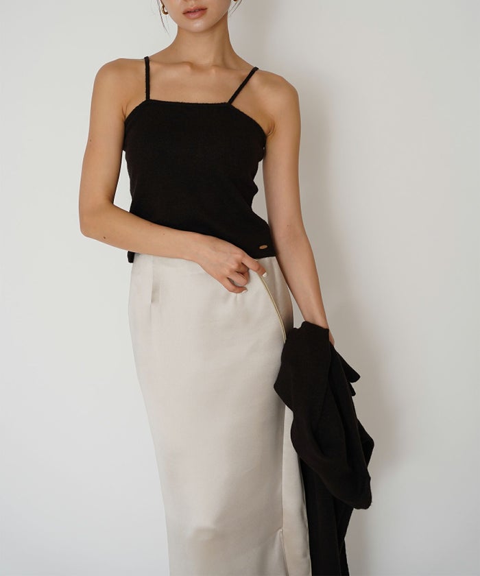 オフィス フォーマル デート サテンスカート Iラインスカート ロングスカート タイトスカート 韓国風 綺麗め 細見え カジュアル KINO THE KEI