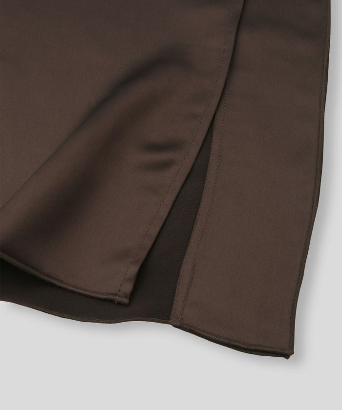 オフィス フォーマル デート サテンスカート Iラインスカート ロングスカート タイトスカート 韓国風 綺麗め 細見え カジュアル KINO THE KEI