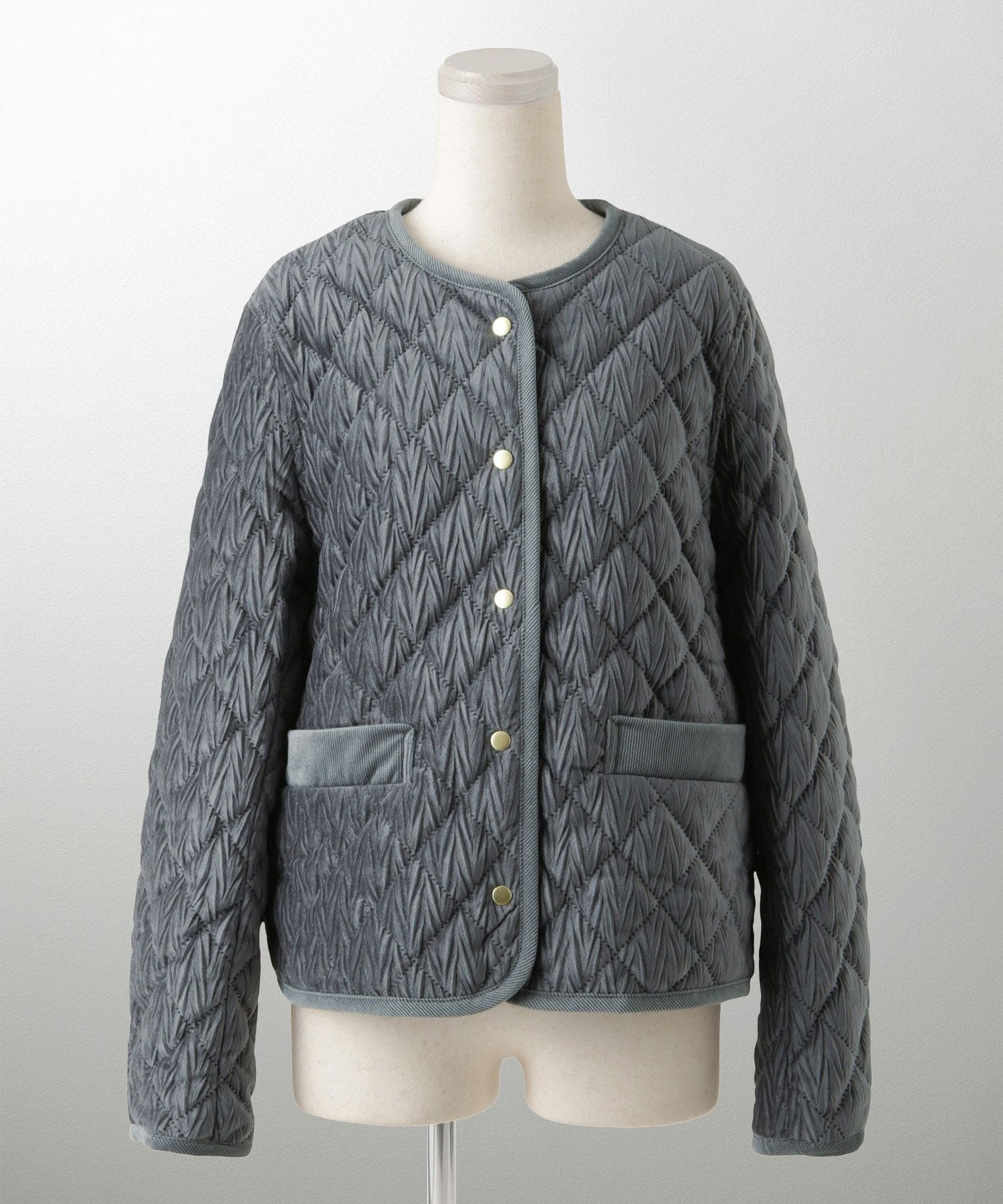 CLEARANCE-SALE キルティング ベロア ジャケット HUIT 全3色｜hit281