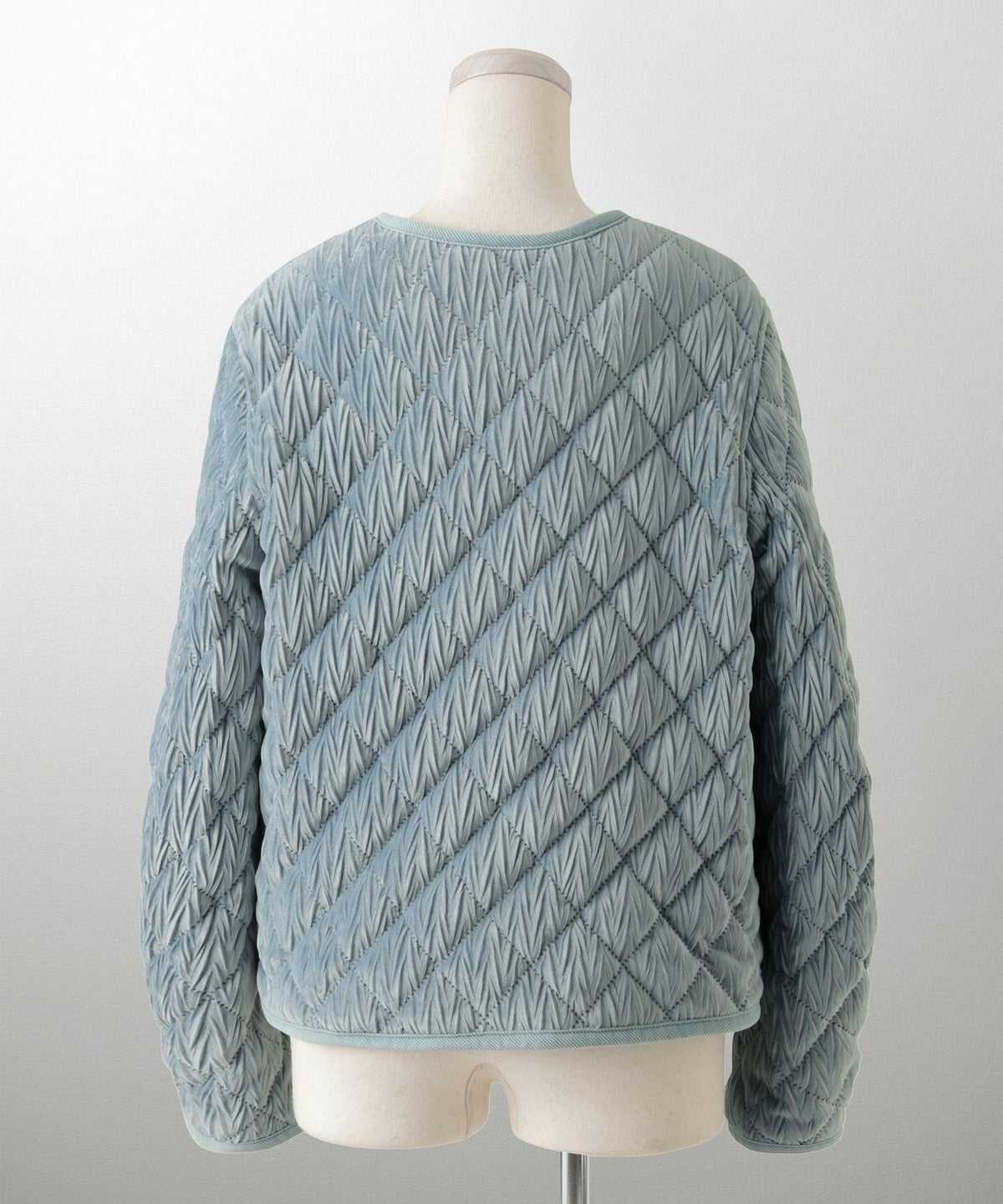 キルティング ベロア ジャケット ブルゾン アウター 大人カジュアル トレンド 秋 冬 アイボリー/サックス/ネイビー M