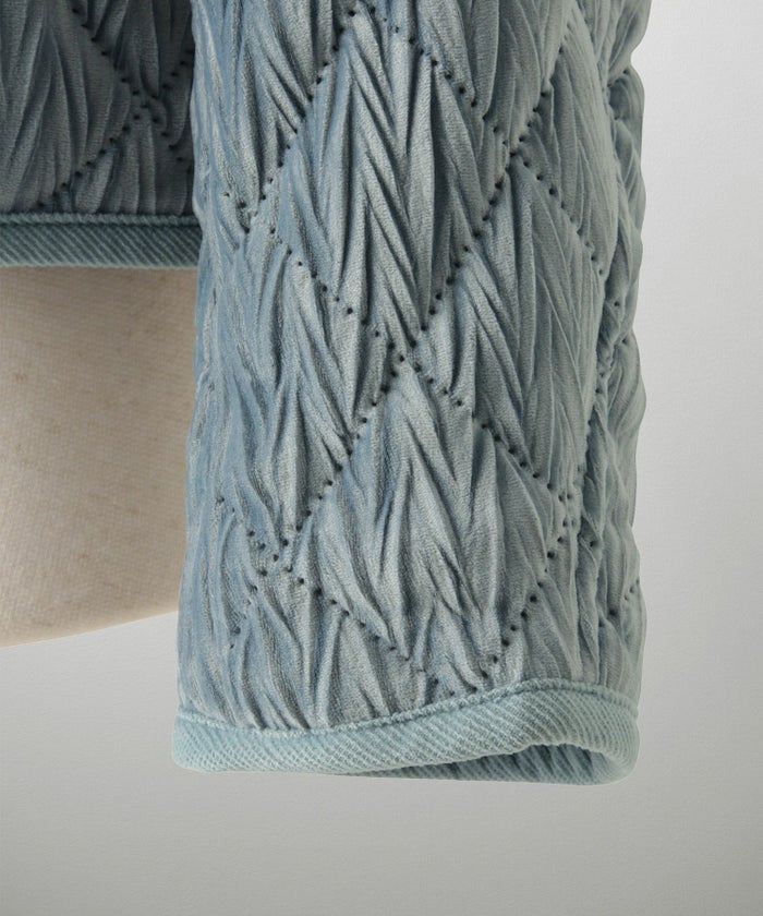 キルティング ベロア ジャケット ブルゾン アウター 大人カジュアル トレンド 秋 冬 アイボリー/サックス/ネイビー M