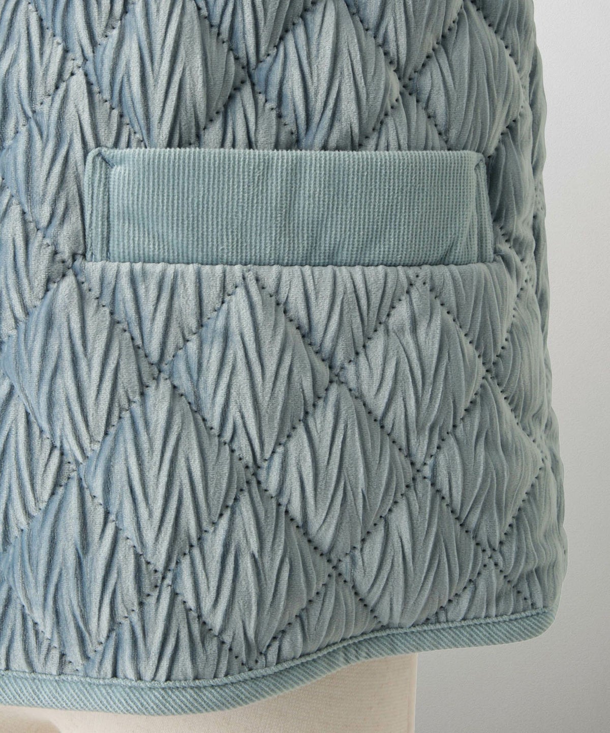 キルティング ベロア ジャケット ブルゾン アウター 大人カジュアル トレンド 秋 冬 アイボリー/サックス/ネイビー M