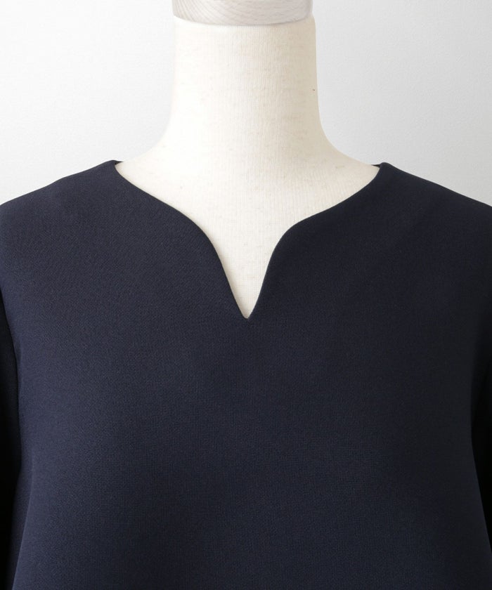 サテン ベルスリーブ ブラウス レディース 長袖 フレア オフィス 学校行事 オケージョン きれいめ 洗える ホワイト/ネイビー/ブラック/M