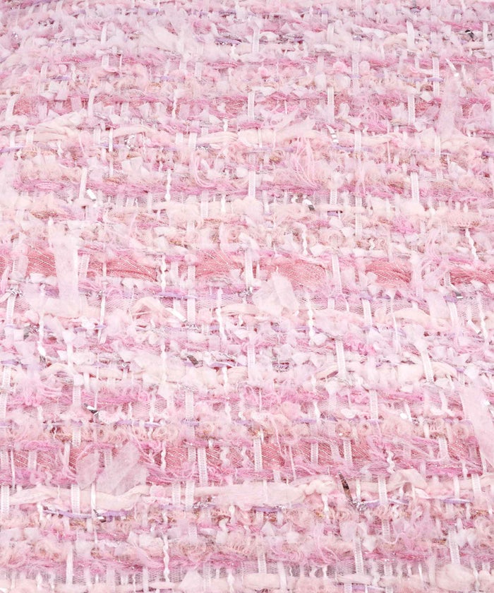 レディース ファッション ワンピース 秋冬 ピンク かわいい きれいめ ツイード フィット&フレア 大人 オフィス お呼ばれ デート パーティー