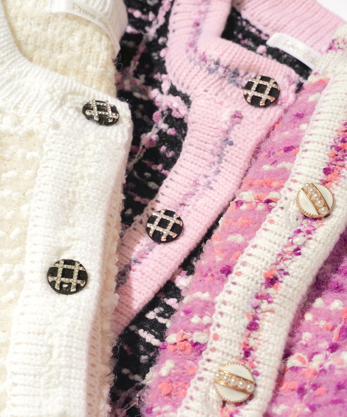 ニット トップス カーディガン ツイード調 アウター 羽織り チェック柄 カラフル オフィス きれいめ かわいい おしゃれ 秋冬春 長袖 ジョイントスペース