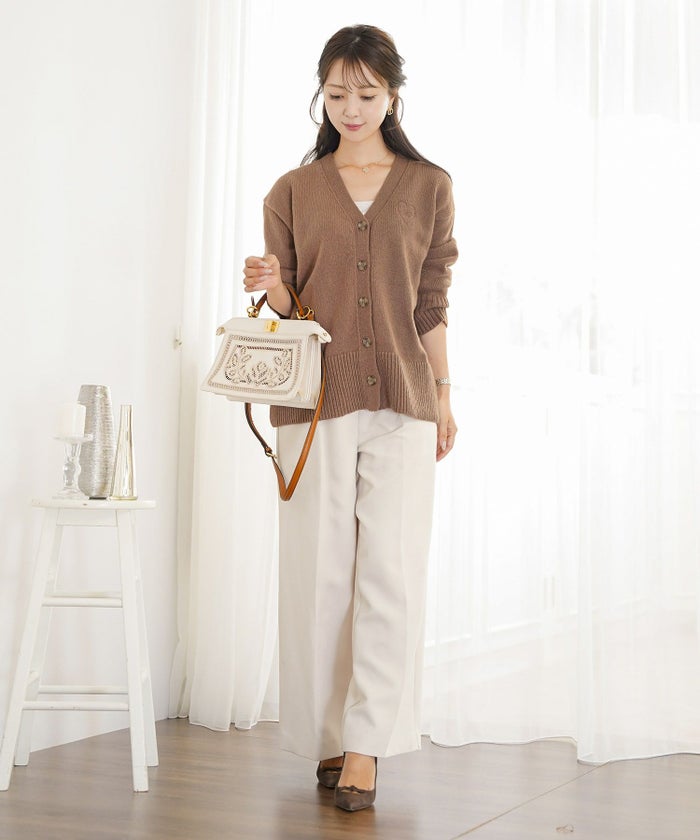 手洗い可 ボトムス パンツ ワイドパンツ センタープレス 上品 エレガント ジョイントスペース