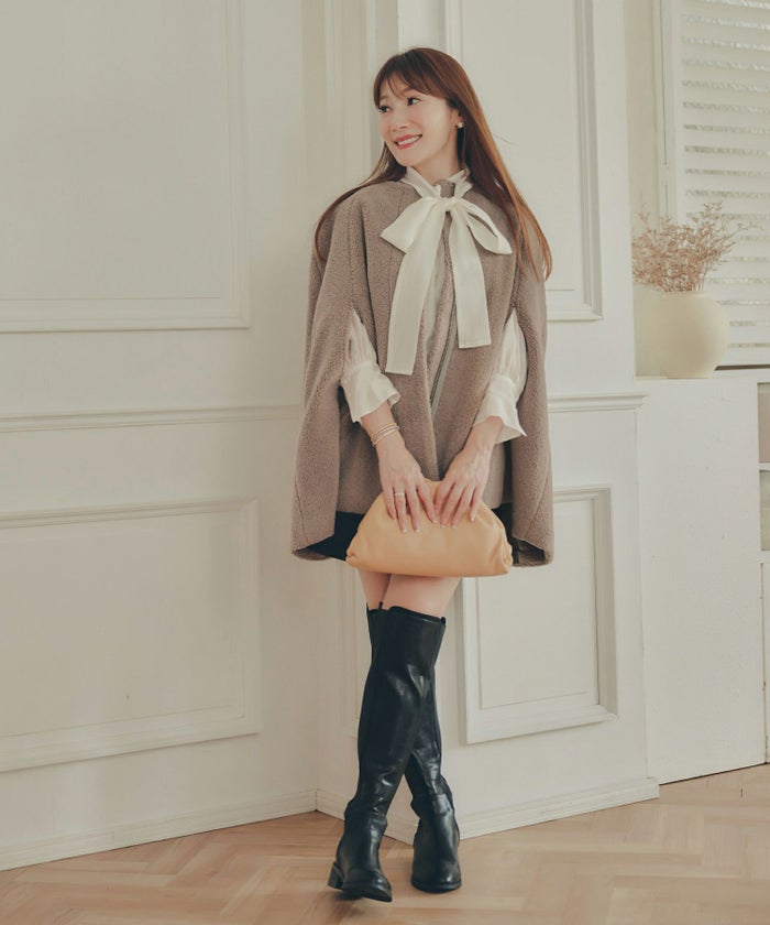 レディース アウター 秋冬 大人可愛い 上品 きれいめ 大人カジュアル フェミニン ジョイントスペース