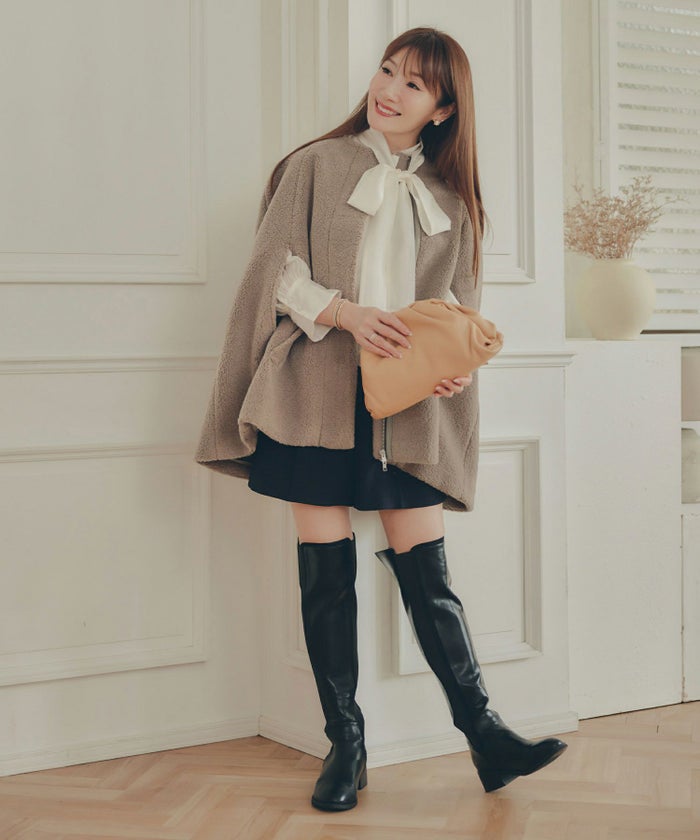 レディース アウター 秋冬 大人可愛い 上品 きれいめ 大人カジュアル フェミニン ジョイントスペース