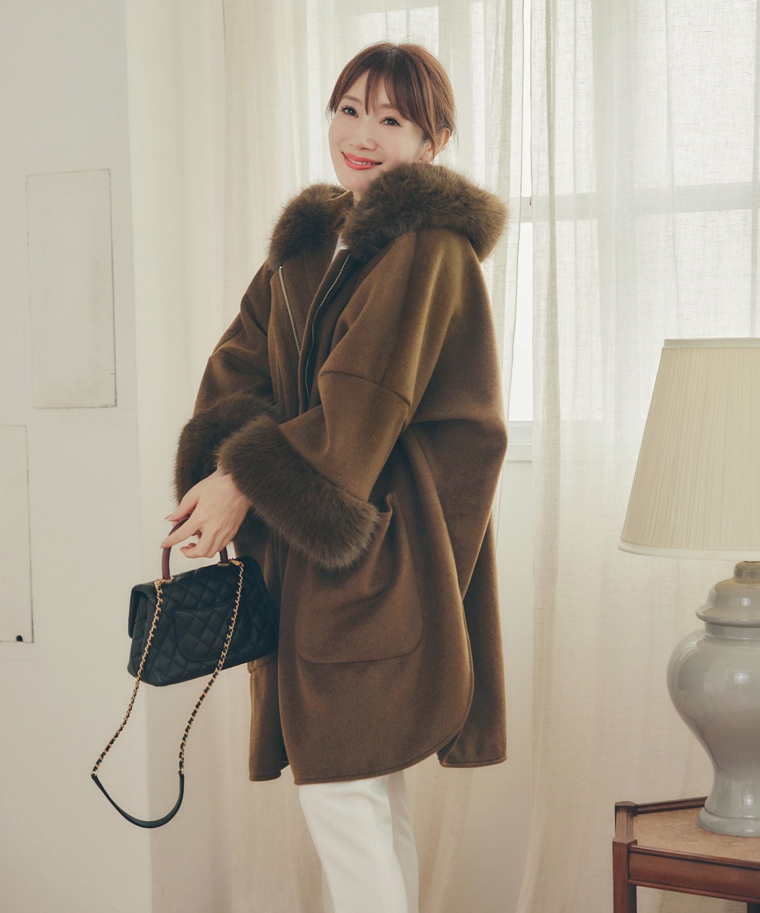 フェイクファー ケープ ポンチョ Liala×PG 全3色｜lpg141-2169【1