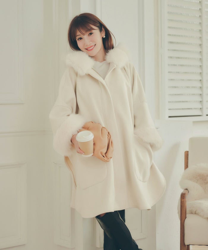 レディース 秋冬 大人可愛い 上品 きれいめ 大人カジュアル フェミニン フード ジョイントスペース