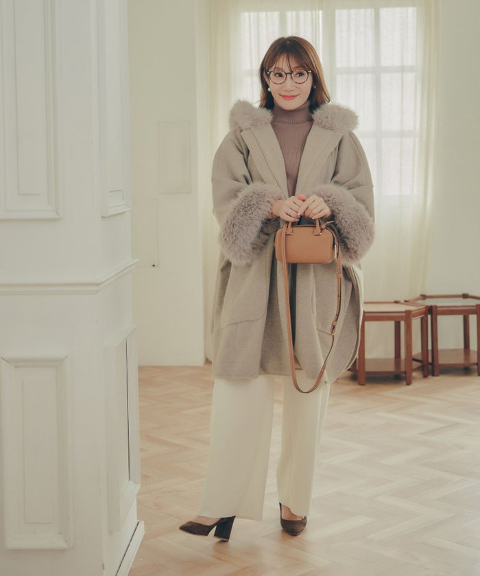 レディース 秋冬 大人可愛い 上品 きれいめ 大人カジュアル フェミニン フード ジョイントスペース