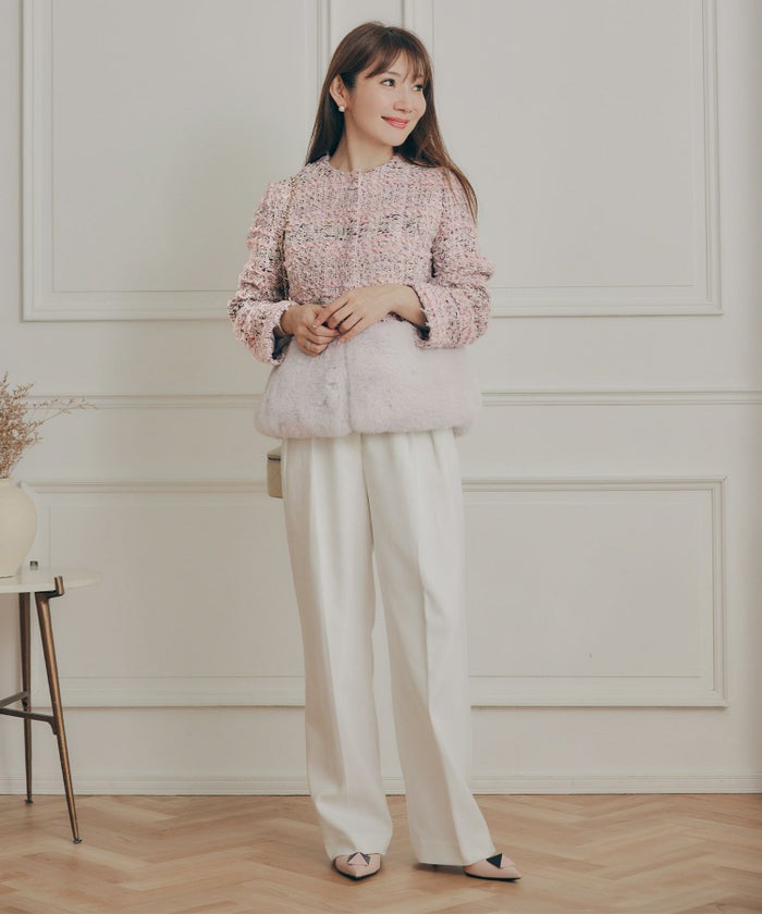 ジャケット レディース かわいい 上品 大人 きれいめ オフィス お呼ばれ ショート ドッキング ジョイントスペース