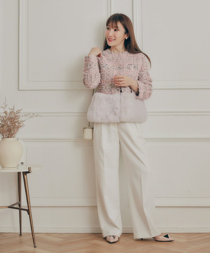 ジャケット レディース かわいい 上品 大人 きれいめ オフィス お呼ばれ ショート ドッキング ジョイントスペース