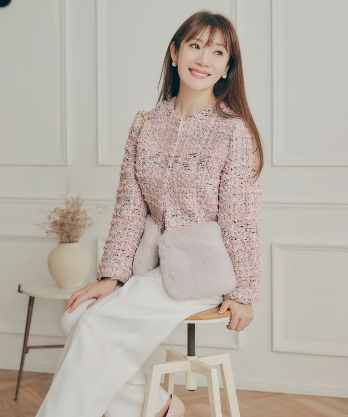 ジャケット レディース かわいい 上品 大人 きれいめ オフィス お呼ばれ ショート ドッキング ジョイントスペース