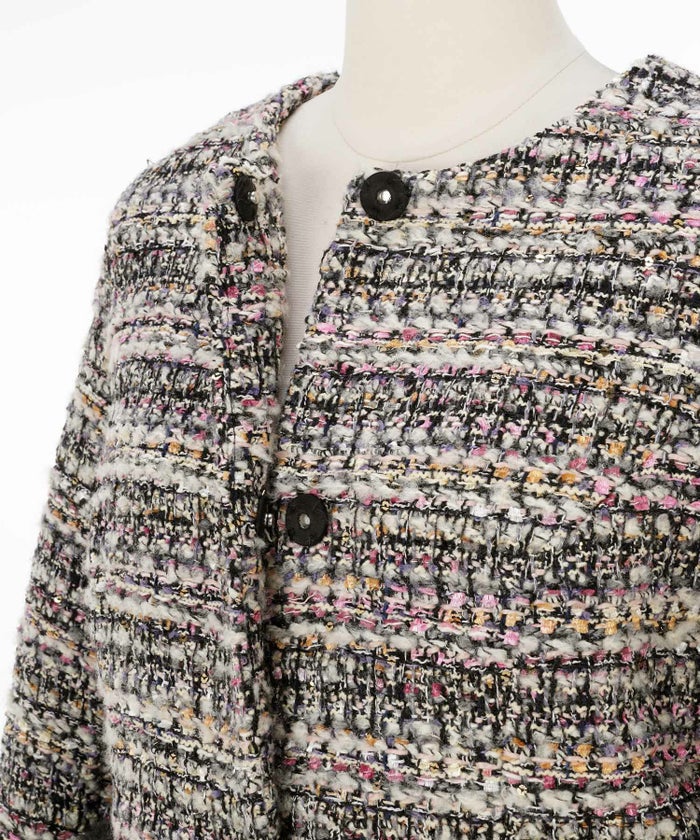 ジャケット レディース かわいい 上品 大人 きれいめ オフィス お呼ばれ ショート ドッキング ジョイントスペース