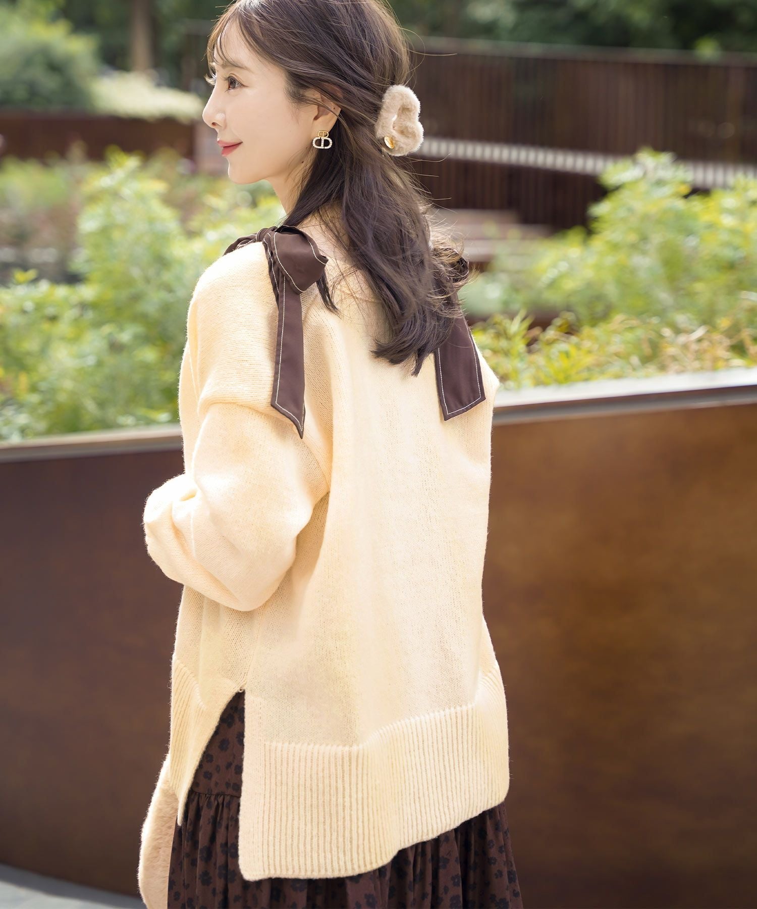 【ilungo/イルンゴ】レザーカーディガン★ベージュ★美品 ゆるふわ ハート刺繍 カーディガン le reve vaniller 全4色｜lvn441