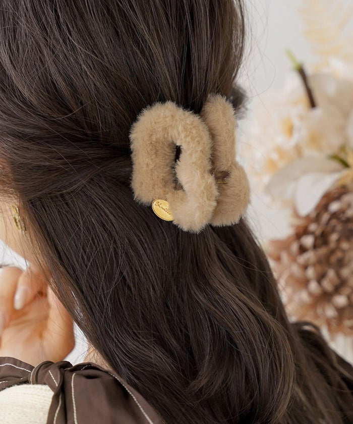 ヘアアクセサリー バンス ファー ハート クリップ ジョイントスペース