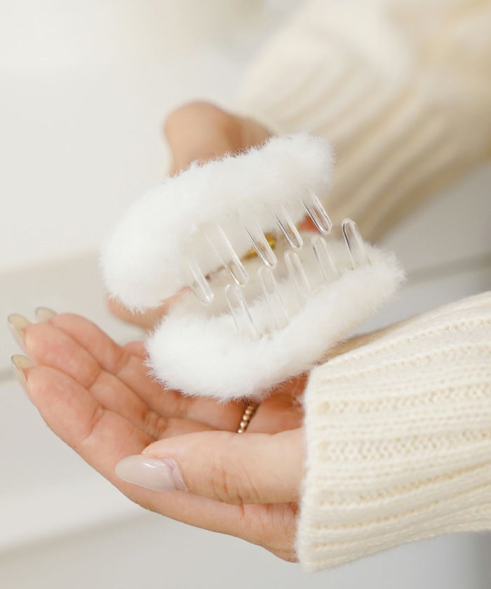 ヘアアクセサリー バンス ファー ハート クリップ ジョイントスペース