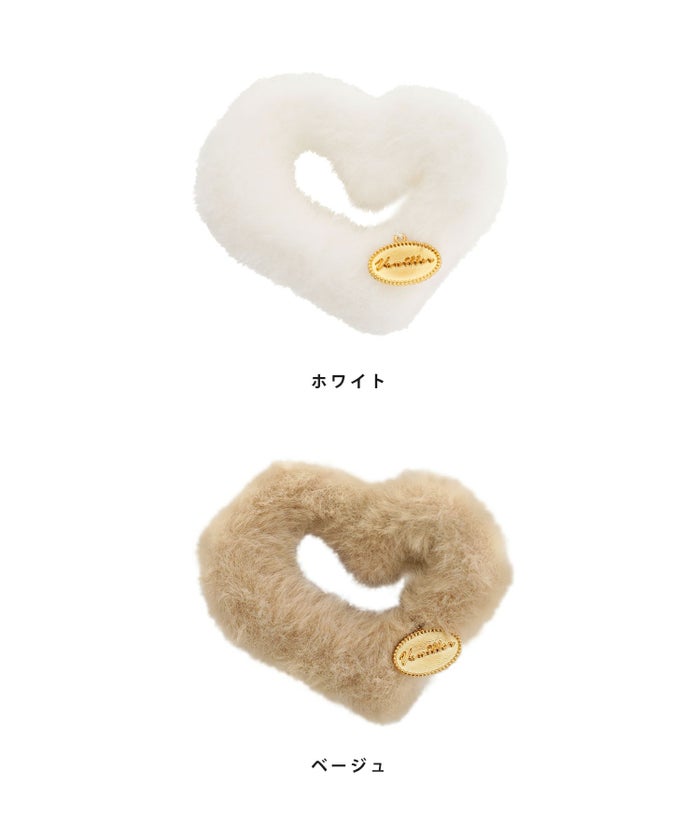 ヘアアクセサリー バンス ファー ハート クリップ ジョイントスペース