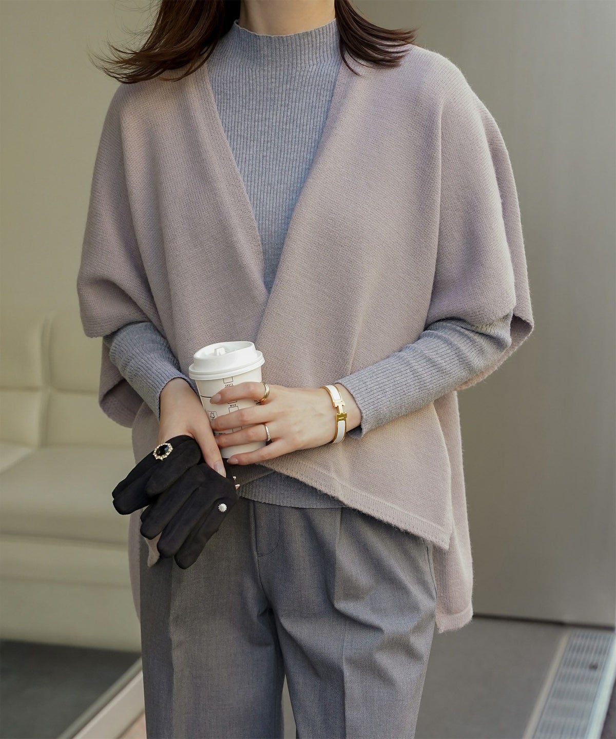 ビジュー リング グローブ レディース グローブ 手袋 シンプル ジュエリー 裏起毛 防寒 秋 冬 グレー/ベージュ/ブラック