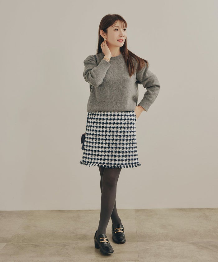 手洗い可 レディース 秋冬 大人可愛い 上品 きれいめ 大人カジュアル 柄 フェミニン ジョイントスペース