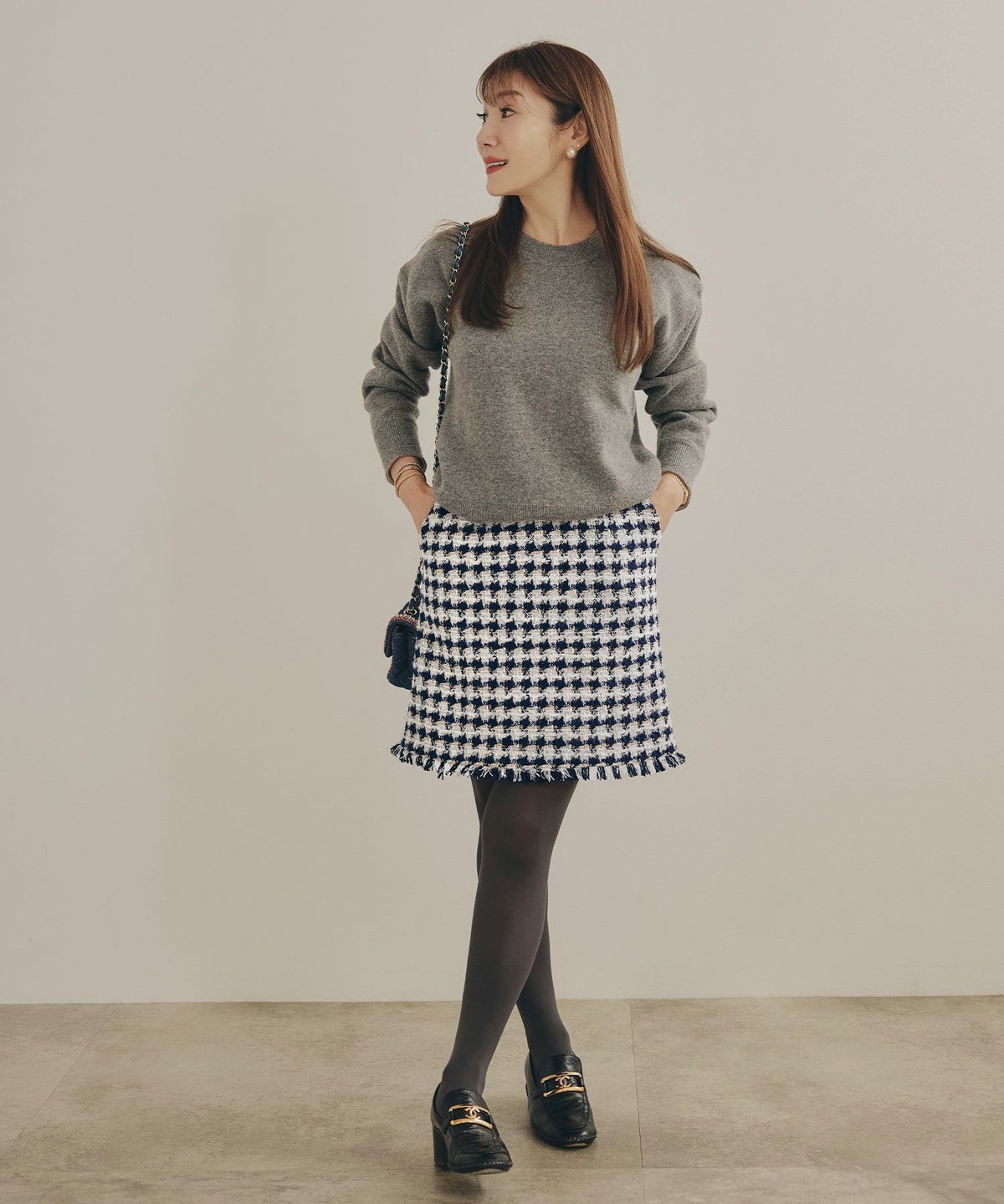 手洗い可 レディース 秋冬 大人可愛い 上品 きれいめ 大人カジュアル 柄 フェミニン ジョイントスペース