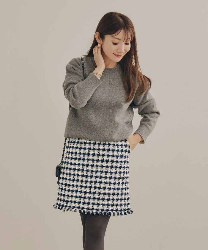 手洗い可 レディース 秋冬 大人可愛い 上品 きれいめ 大人カジュアル 柄 フェミニン ジョイントスペース