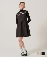 レース/丸襟/ワンピース 