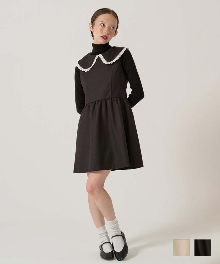 レース/丸襟/ワンピース 