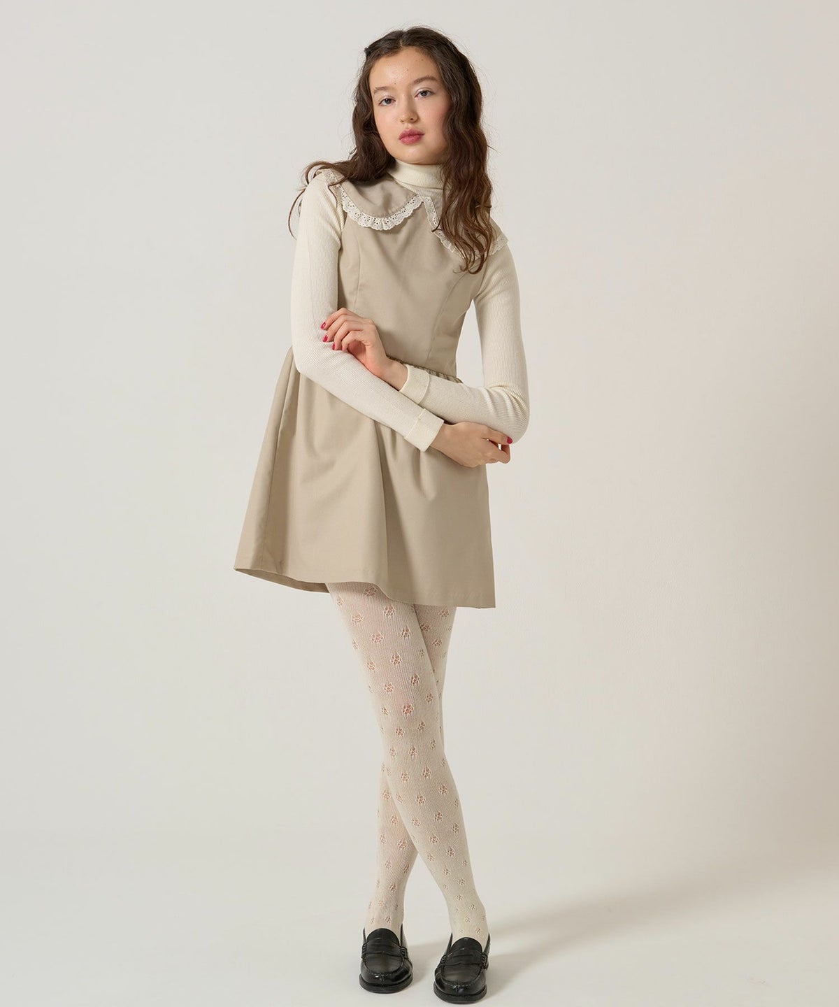 レース/丸襟/ワンピース 