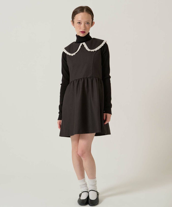 レース/丸襟/ワンピース 