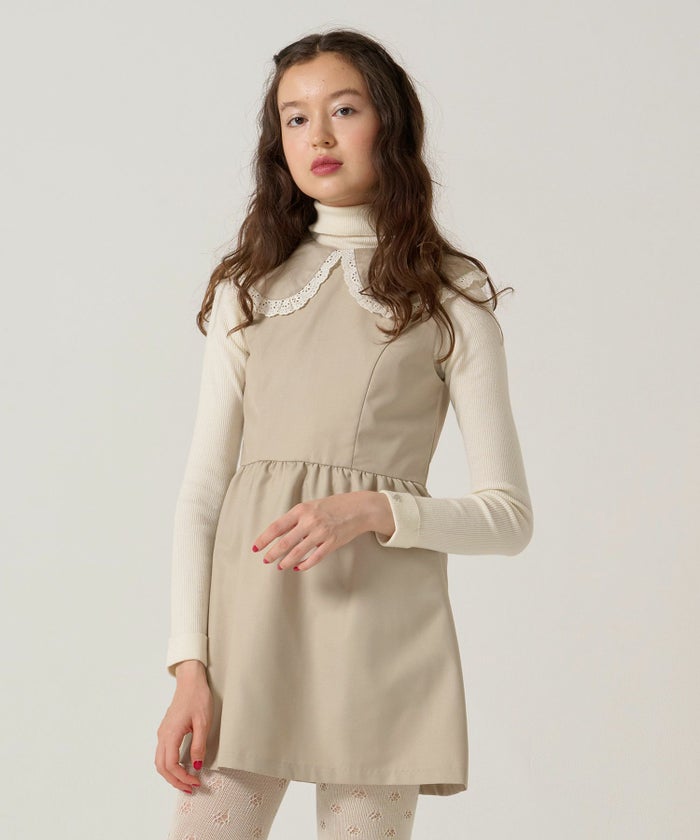 レース/丸襟/ワンピース 