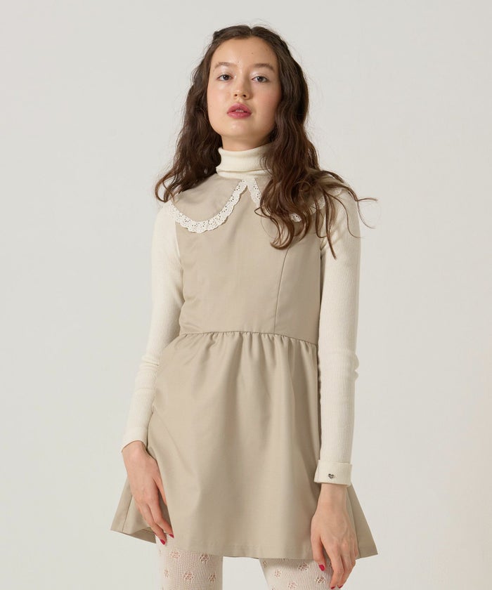 レース/丸襟/ワンピース 