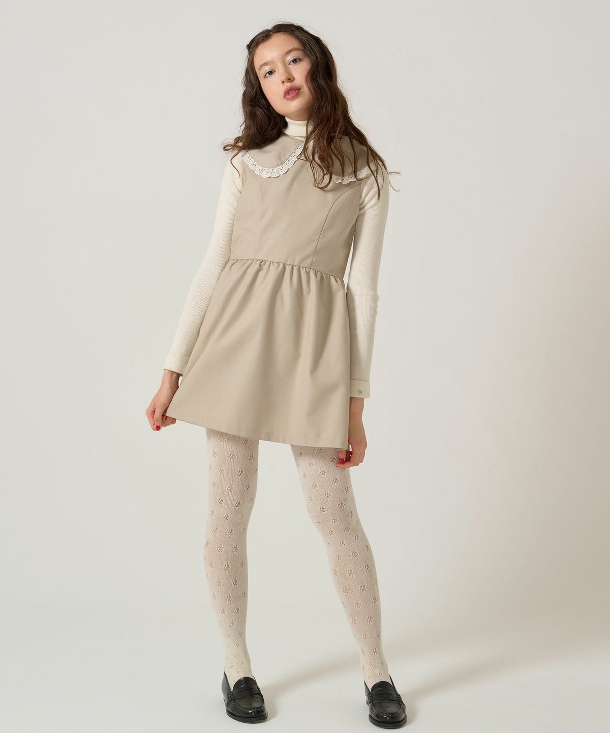 レース/丸襟/ワンピース 