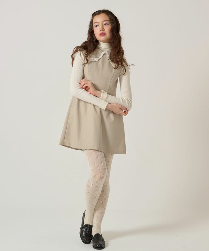 レース/丸襟/ワンピース 