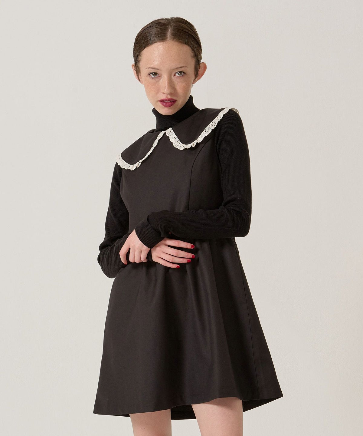 レース/丸襟/ワンピース 