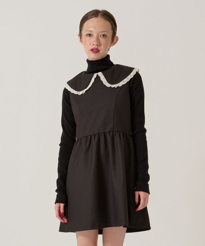 レース/丸襟/ワンピース 