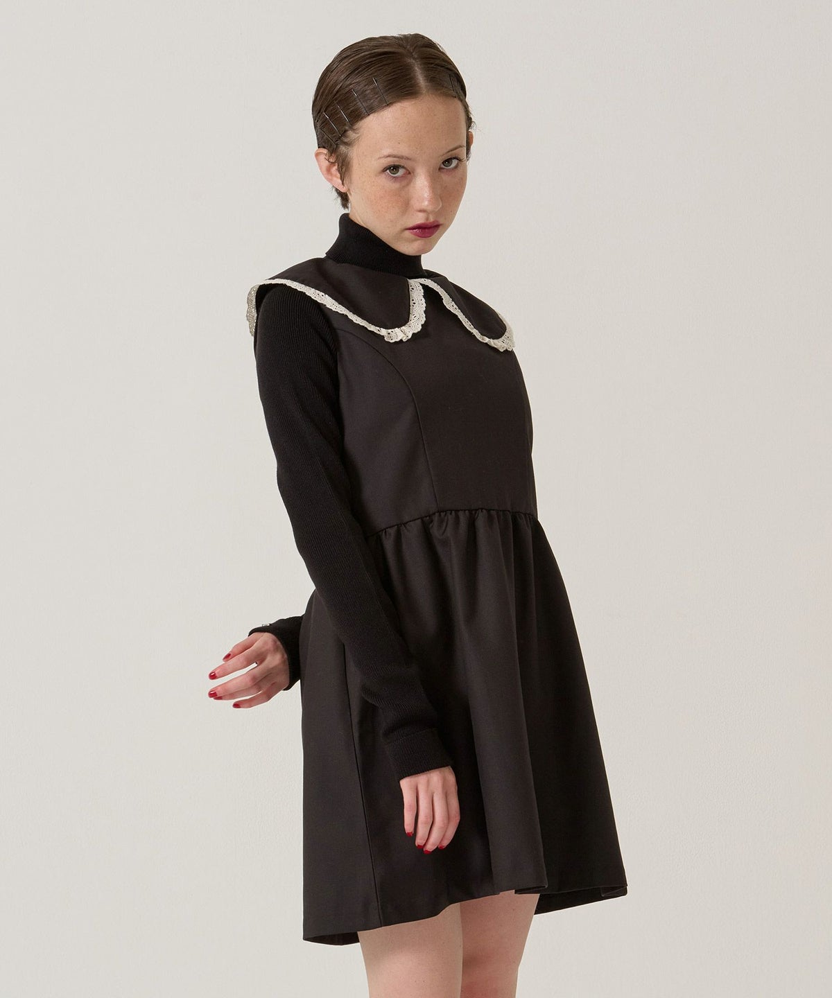 レース/丸襟/ワンピース 