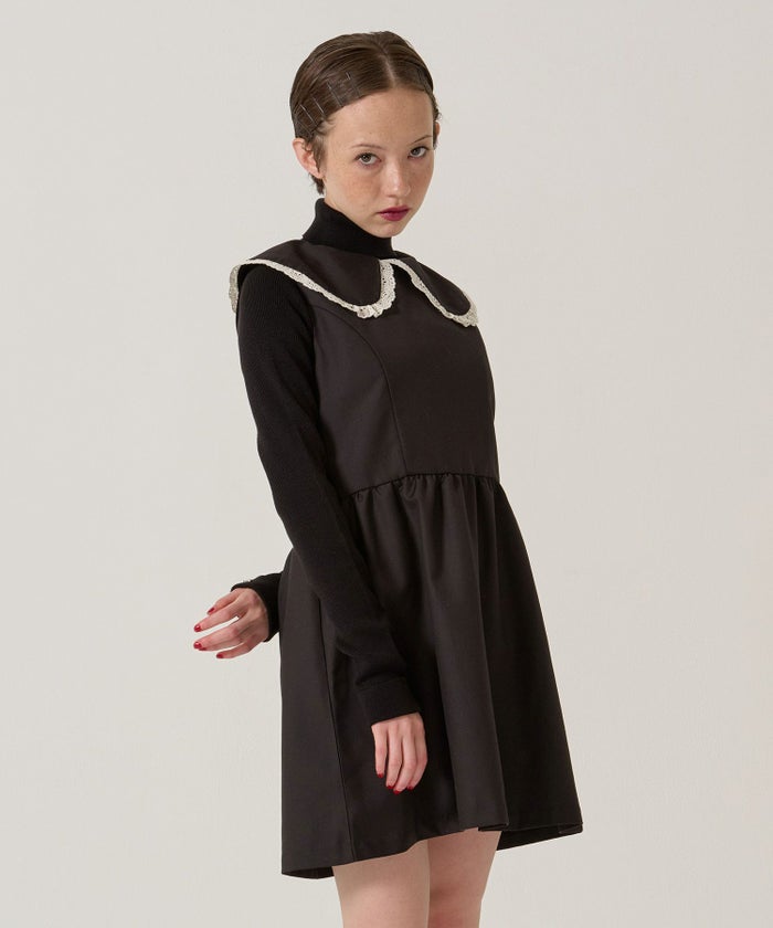 レース/丸襟/ワンピース 