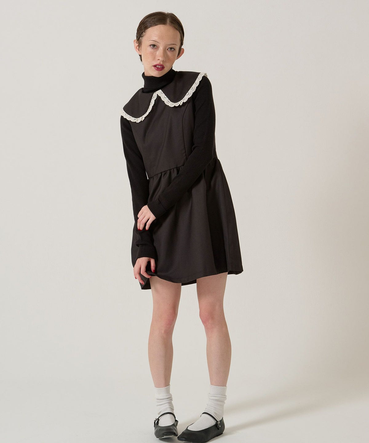 レース/丸襟/ワンピース 