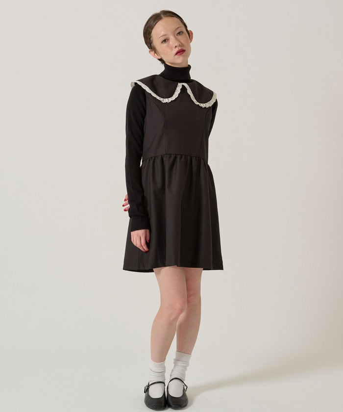 レース/丸襟/ワンピース 