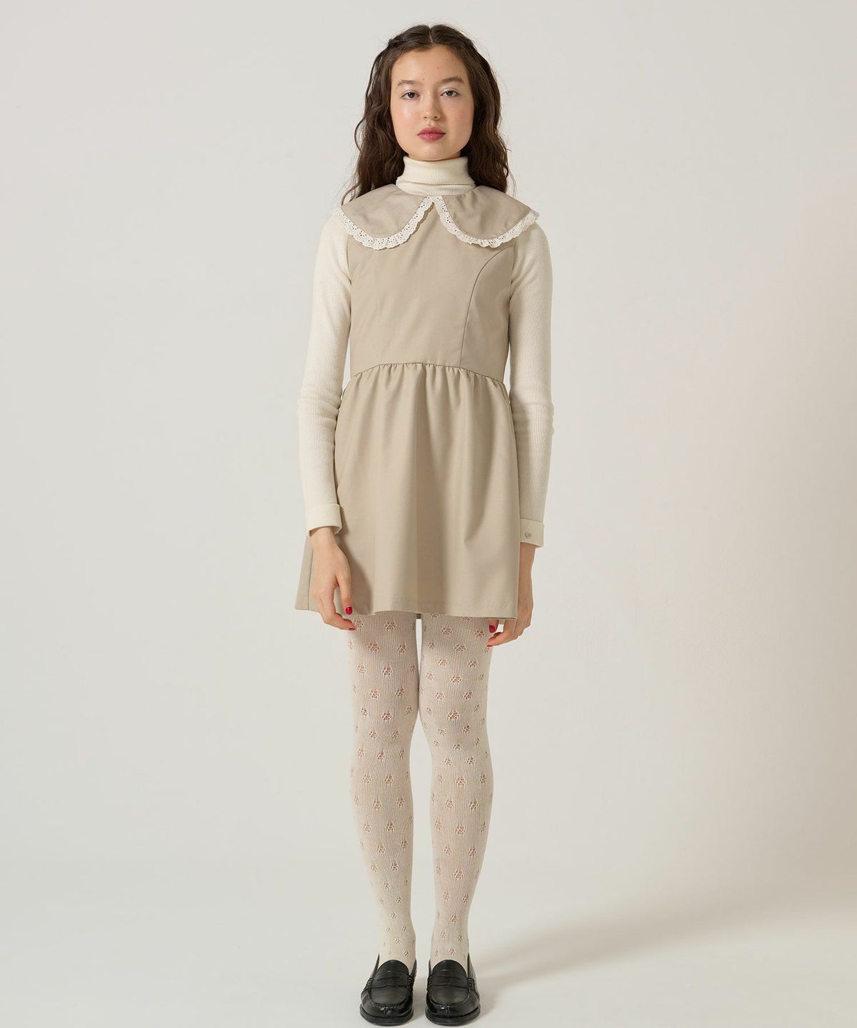 レース/丸襟/ワンピース 