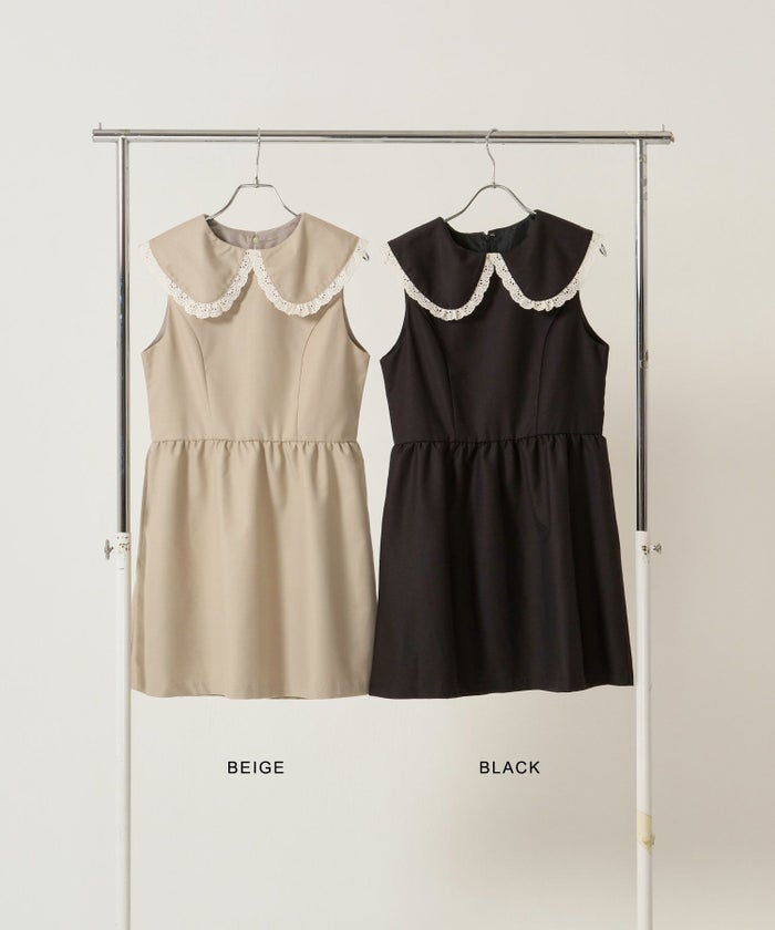 レース/丸襟/ワンピース 