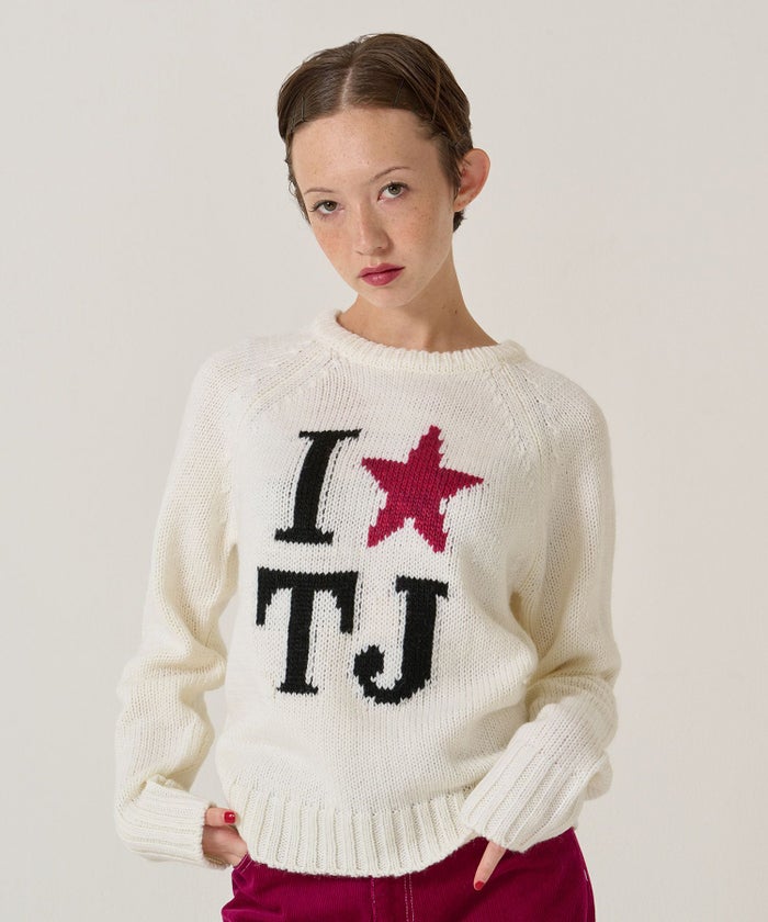 TJ/ラグラン/ニット/スター