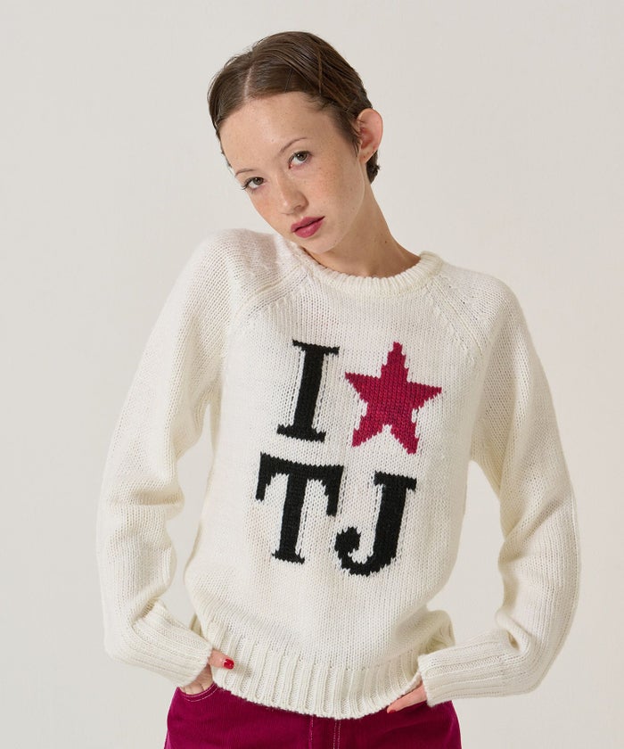 TJ/ラグラン/ニット/スター