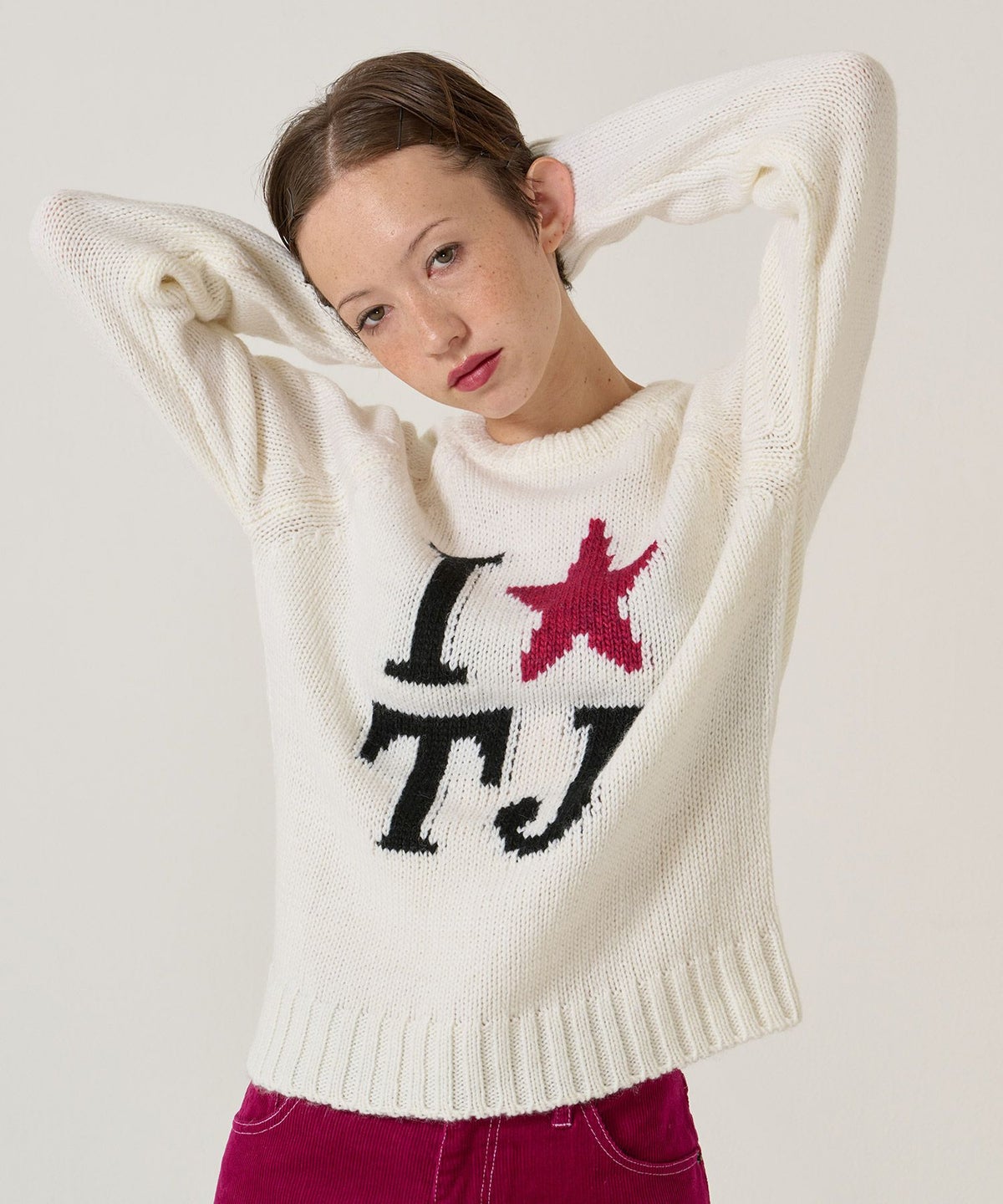 TJ/ラグラン/ニット/スター