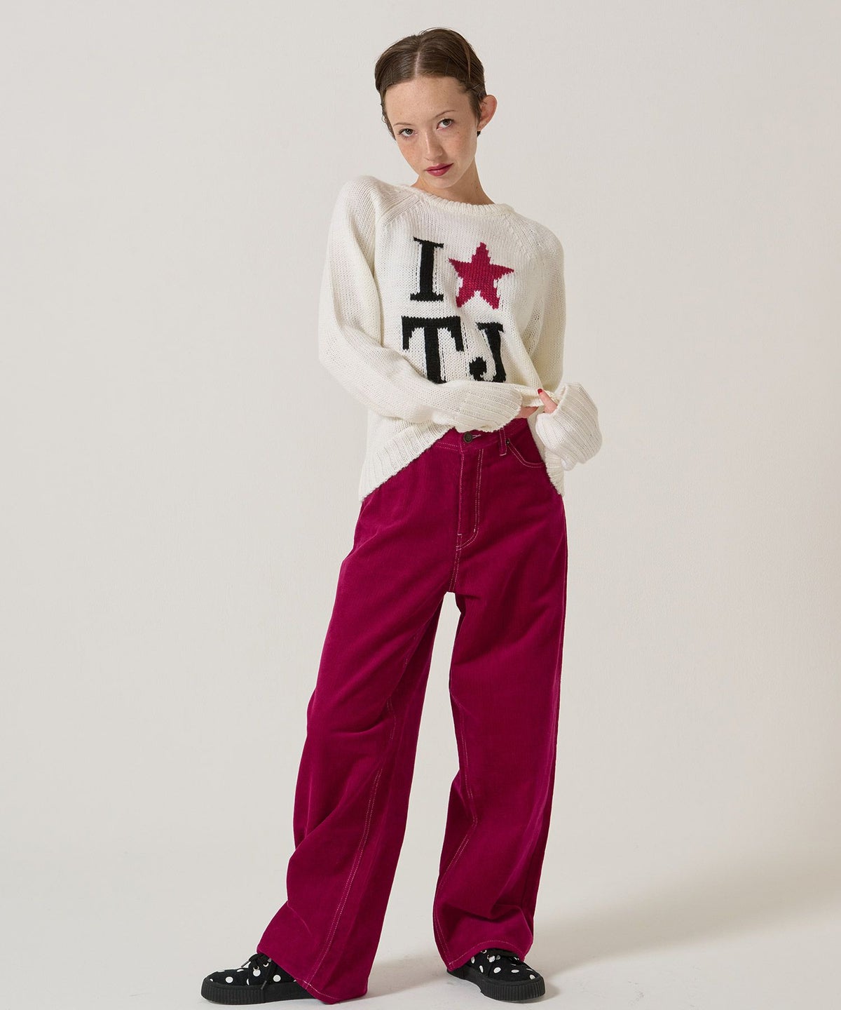 TJ/ラグラン/ニット/スター