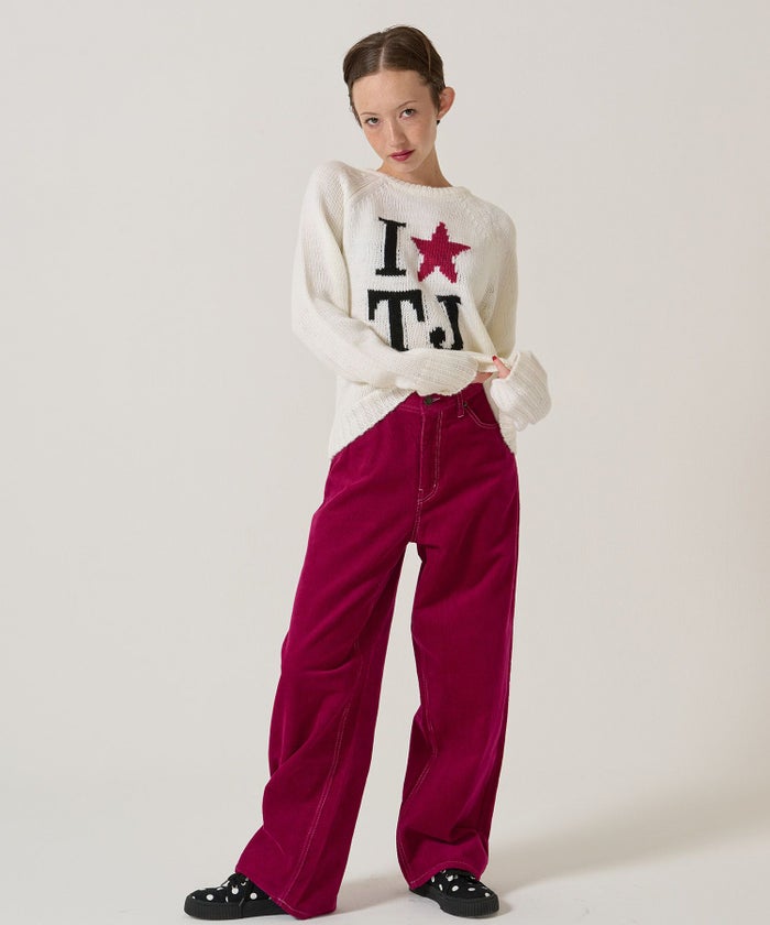 TJ/ラグラン/ニット/スター