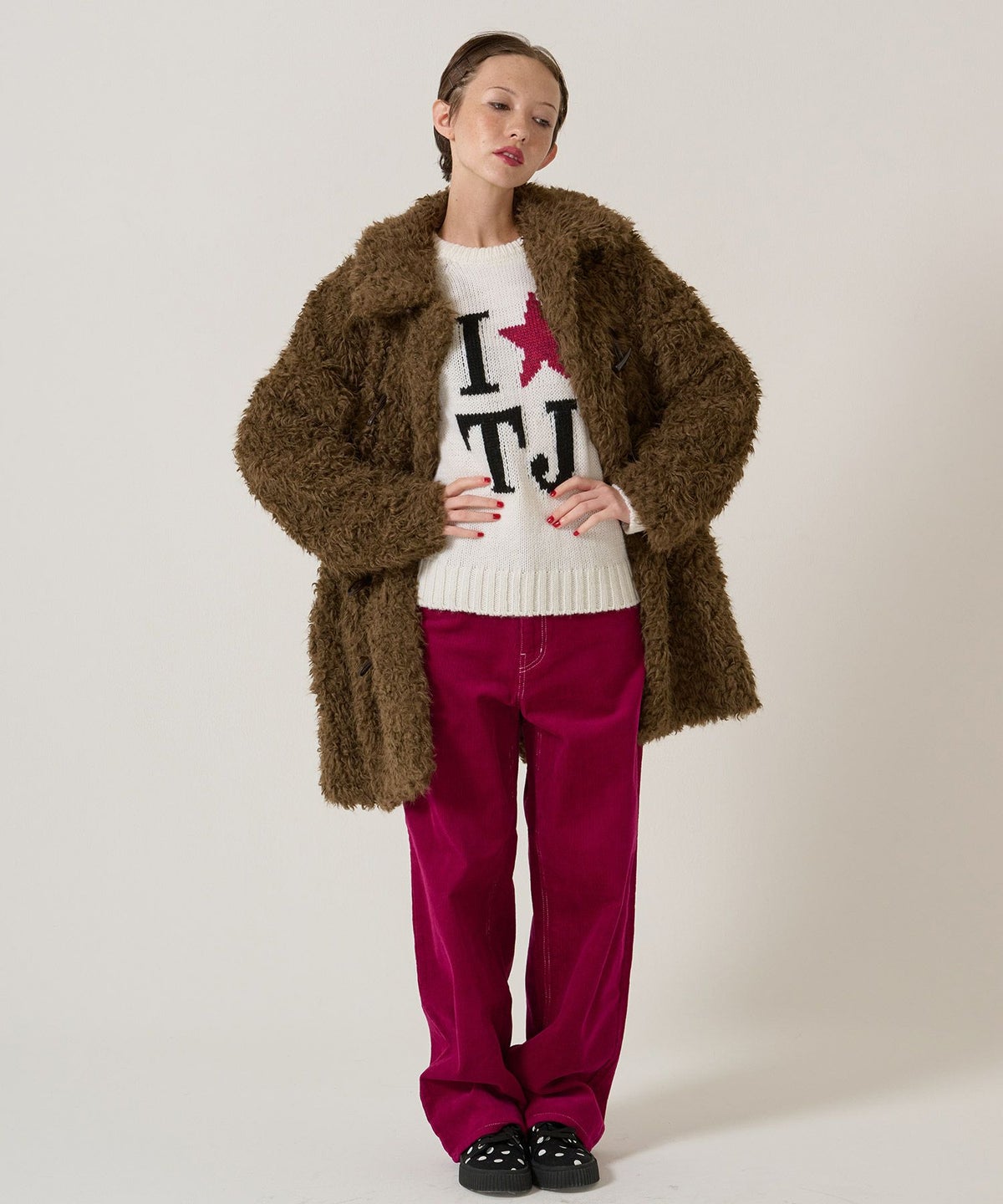 TJ/ラグラン/ニット/スター