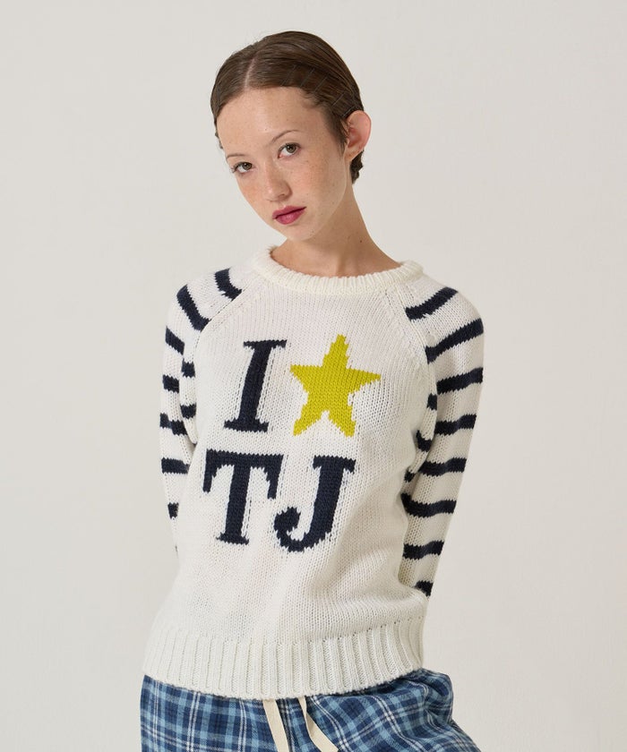 TJ/ラグラン/ニット/スター